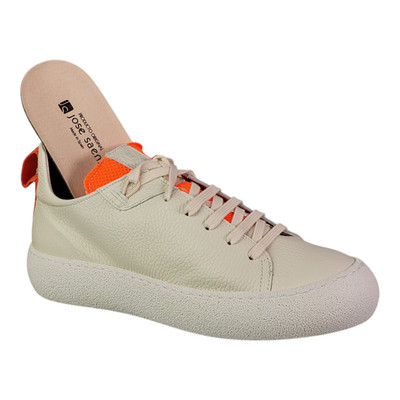 JOSE SAENZ Schuhe 3180 Marco weiß orange Echtleder Sneaker Herren