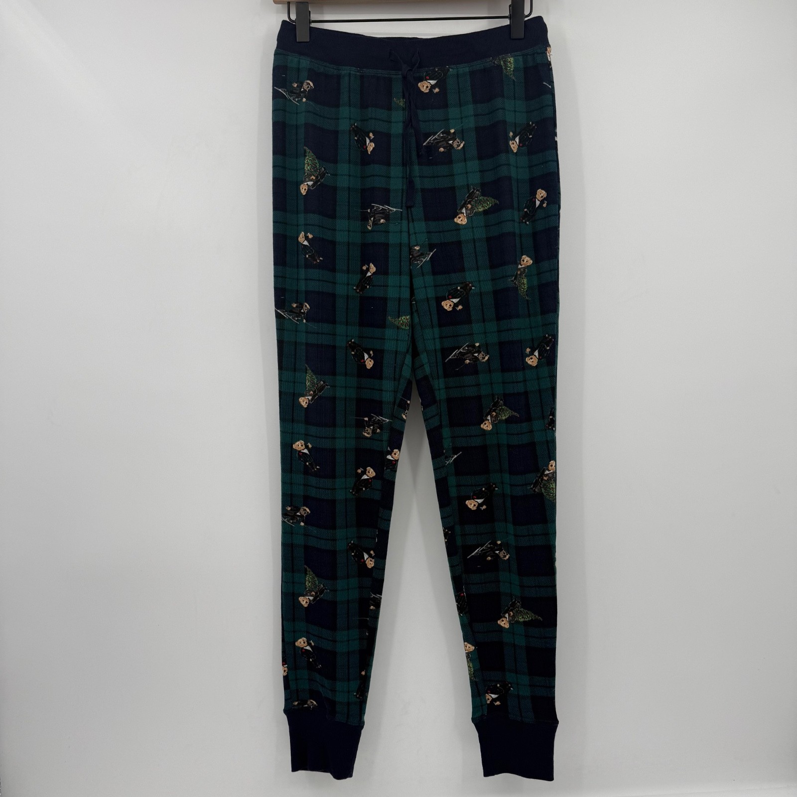 Polo Ralph Lauren Pajama Pants Men XS NEW Green Plaid Bears Lightweight Stretch