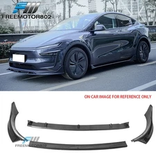 For 25-26 Tesla Model Y Juniper Front Bumper Lip 4PC Carbon Fiber Print Spoiler