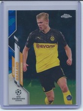 Erling Haaland 2019-2020 Topps Chrome UCL Sapphire Edition #74 Rookie Card (RC). rookie card picture