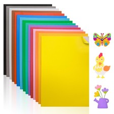 -Adhesive EVA Foam Sheets for Crafts 15 Assorted Colors, 6 x 9 Inch, 2mm Th...
