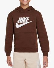 Nike Kids Club Fleece Hoodie Size Large Brown