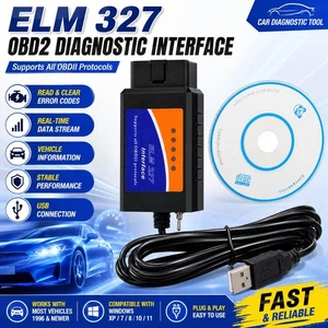 FOR Numériser ELM327 Logiciels OBD2 Adaptateur de scanner USB Câble d'outil de diagnostic pour Ford