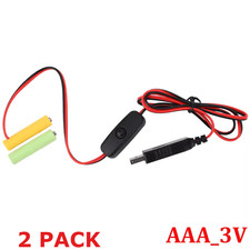 2 PACK 2xAAA LR30 3V USB Battery Eliminator / Replacement USB Power Cable 1m