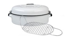 Granite Ware 18-Inch Oval Covered Roaster With Rack - Nonstick