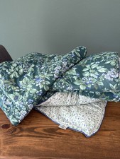 Vtg Laura Ashley Bramble Berry Green Floral TWIN Comforter Reversible  Sham USA