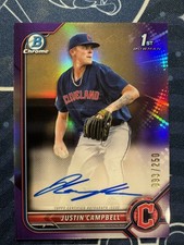 2022 Bowman Draft Justin Campbell 1st Bowman Purple Auto /250 Guardians
