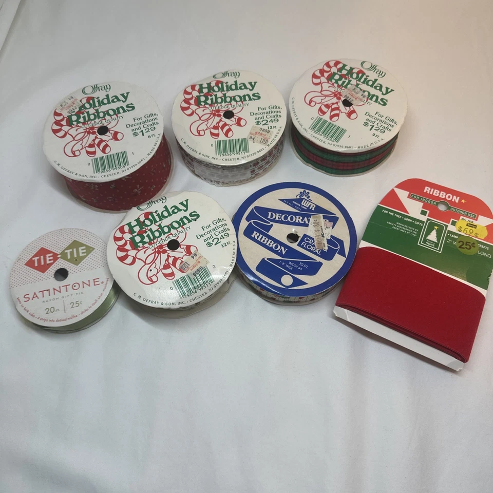 Винтажный рождественский праздник бархата кружева клетку милый декоративная лента ассортимент лот  - Изображение 3 из 4