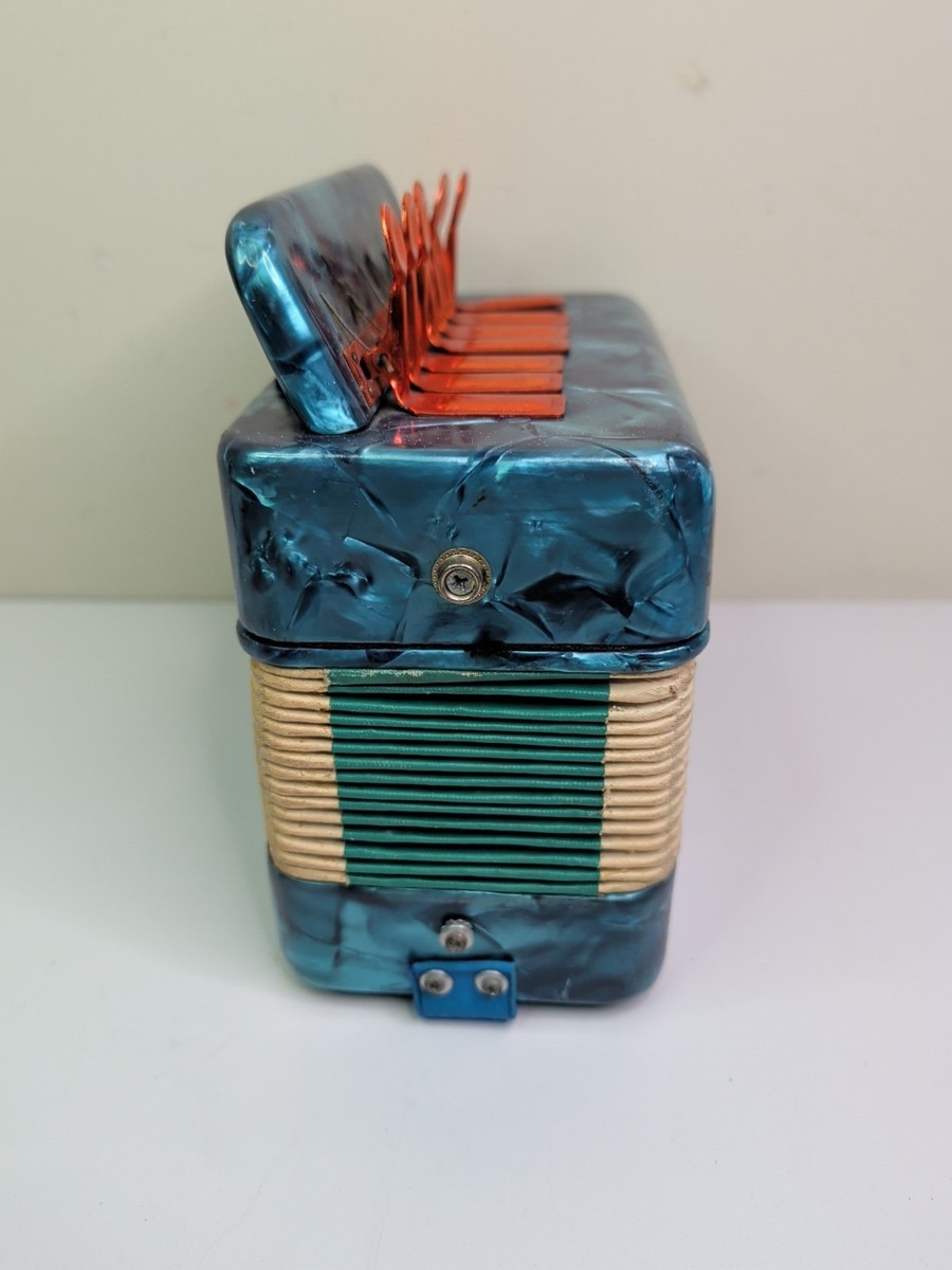 青色マーブル　アコーディオン Vintage Goodlin Button Box Accordion Pearloid Blue MOTS Finish