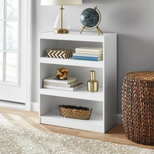 Framed 3-Shelf Bookcase with Adjustable Shelves, White