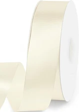 1-1/2 Inch x 100 Yards Satin Ribbon Ivory Silk Spool Gift Wrapping Wedding