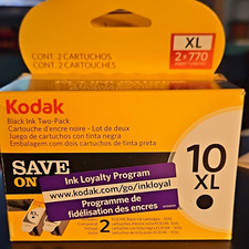 Kodak 10XL NIB Sealed Genuine Original Black Inkjet Ink Cartridge 2-Pack