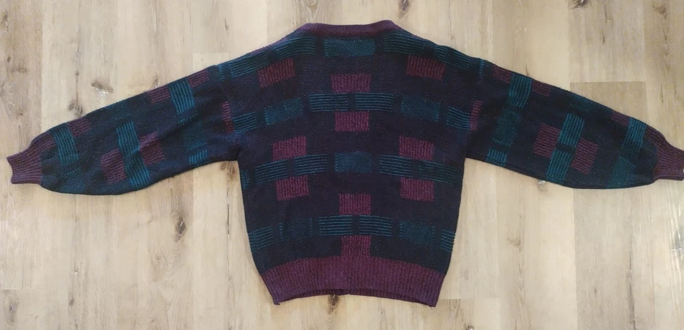 Cárdigan Suéter Cosby Abuelo Grande Púrpura De Colección Principios de los 90 Medio Oeste Emo Grunge Foto 2 de 4