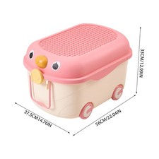 Rolling Toy Organizer Durable Plastic Storage Box for Kids Toys Books Clothes