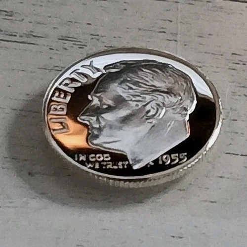 1955-P Rare Cameo Proof 90% Silver Roosevelt Dime