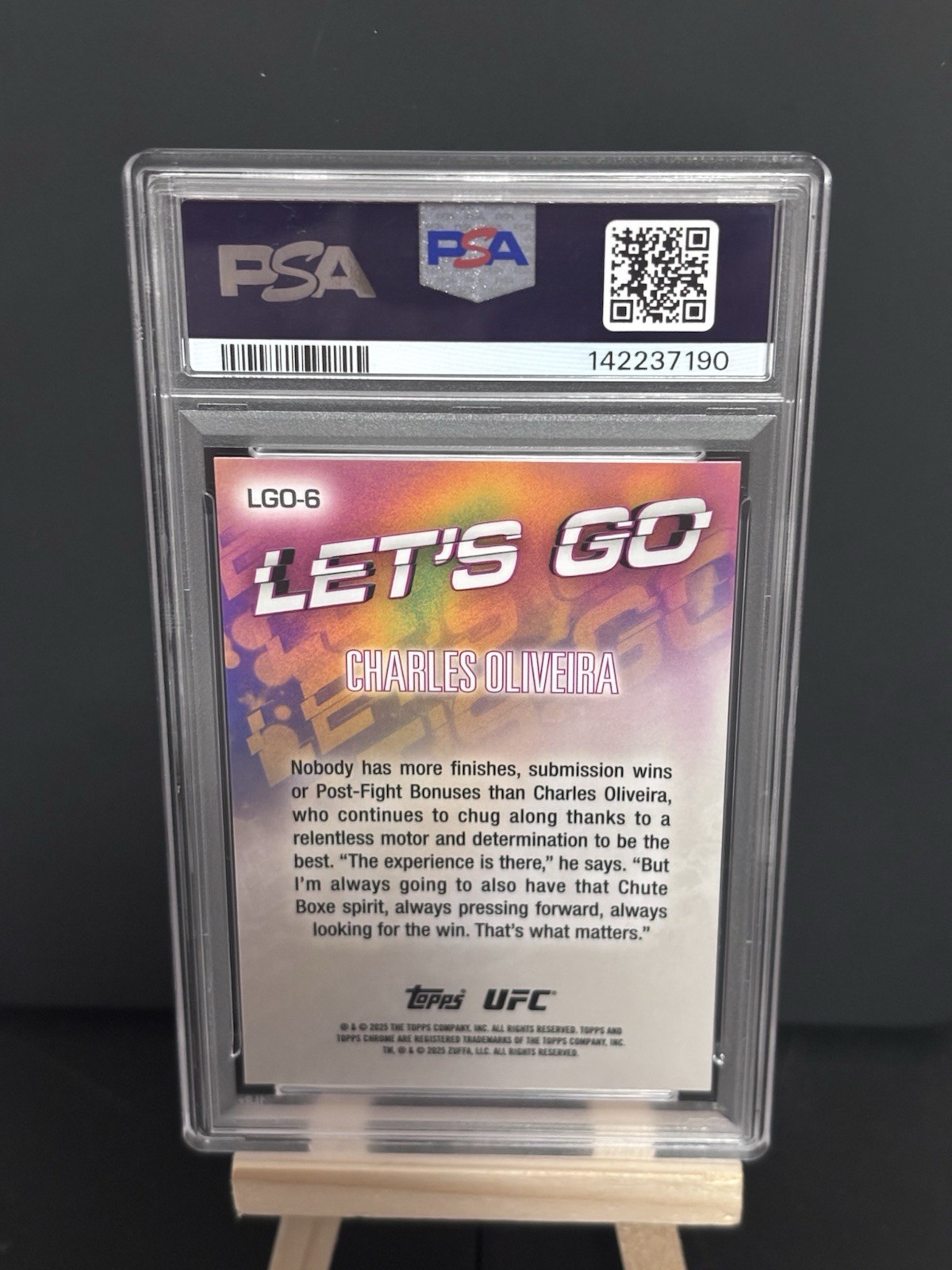 CHARLES OLIVEIRA LET’S GO PSA 10 SSP (1:432 Packs) 2025 Topps Chrome UFC POP 11 view 2