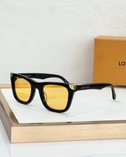 LOUIS VUITTON Z3158U Black Square Sunglasses Yellow Lens 52-24-145