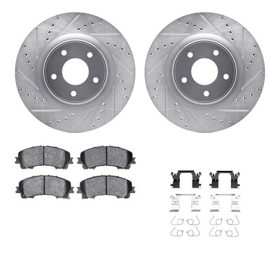 R1 Concepts WGUH1-67129 2-Wheel Set Brake Disc and Pad Kits Front for Nissan Z