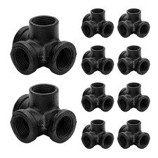 1/2" schwarz Rohrverschraubungen 4-fach Seitenauslass T-Stück - Home Expert 1/2 Zoll,