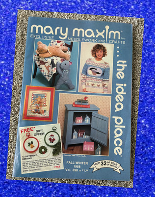 Vintage Knitting, crochet Catalog  1988 Mary Maxim Men Women Children pattern