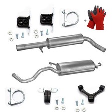 Komplett ab Kat Mitteltopf Endtopf für VW Golf 4 IV Beetle 1.4i 16V + Anbausatz