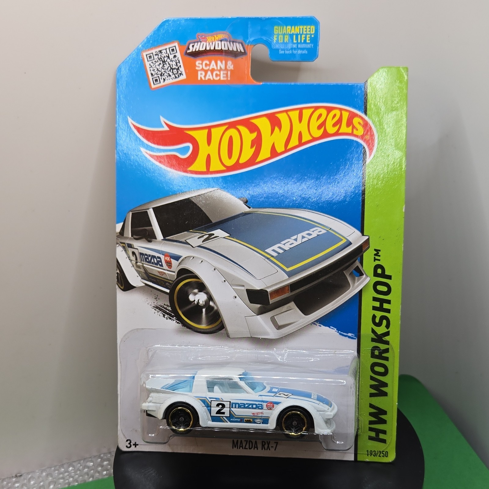 Hot Wheels Mazda RX-7 HW Workshop 1:64 White Blue Diecast Car Model 2015
