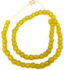 Ghana Yellow Krobo recycled Glass African trade Beads-Ghana- 1341