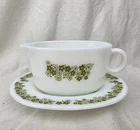 VTG Pyrex Corning Corelle Crazy Daisy Spring Blossom, Gravy Boat & Saucer Plate