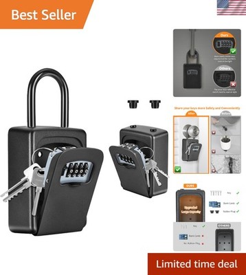 Weatherproof Portable Key Lock Box - Secure 6-Key Capacity with Visible Code