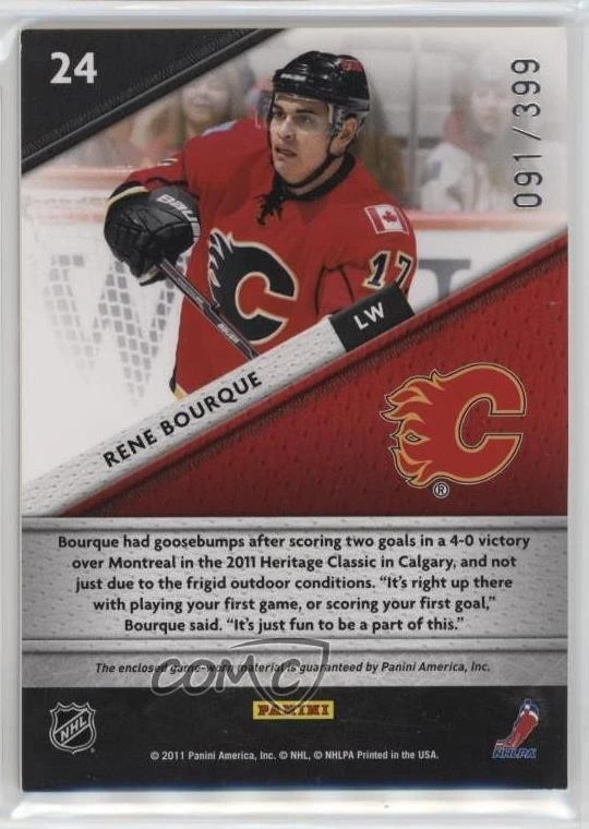 2011-12 Certified Fabric of the Game Materials /399 Rene Bourque #24 - Image 2 of 2