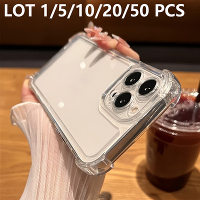 For iPhone 17 Pro Max 16 15 14 13 12 11 8 7 Wholesale Bulk Lot Clear Case Cover