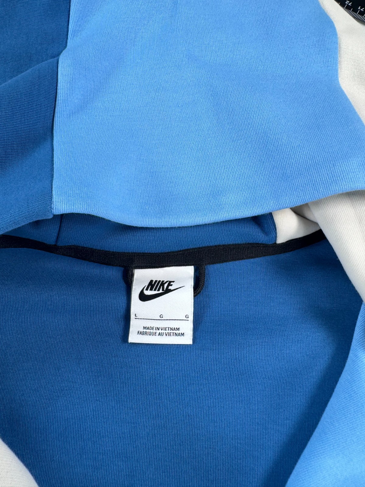 Nike Tech Fleece Tracksuit Set Mens Large Blue Full Zip Hoodie Joggers DM6474-40 image 6