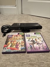 Microsoft Xbox 360 Kinect Sensor Bar Model 1414 with 2 Games Bundle Lot TESTED