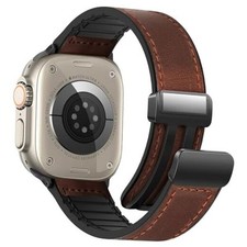 Magnetic Leather Bands 49/46/45/44/42mm Series 1/2/3 A-Mahogany Brown