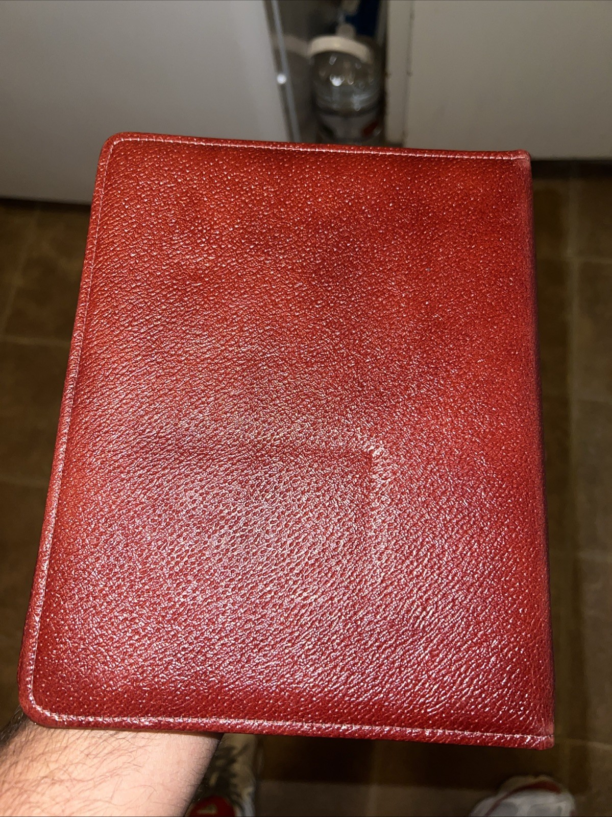 Vintage DAY-TIMER Organizer Agenda 7 Ring Red Leather Pig Skin Made Canada Rare 3