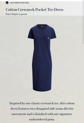 Ralph Lauren Polo Women's Cotton Crewneck Pocket Tee Dress NAVY Pony Logo NWT | eBay Ralph Lauren Polo Women's Cotton Crewneck Pocket Tee Dress NAVY Pony Logo NWT | eBay