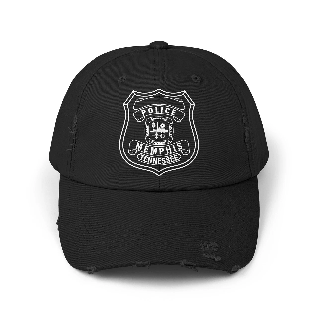 Memphis Tennessee Police Shield Distressed Cap - Law Enforcement Small Badge