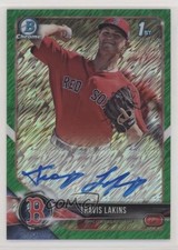 2018 Bowman Chrome Prospect Green Shimmer Refractor /99 Travis Lakins Auto 0c6