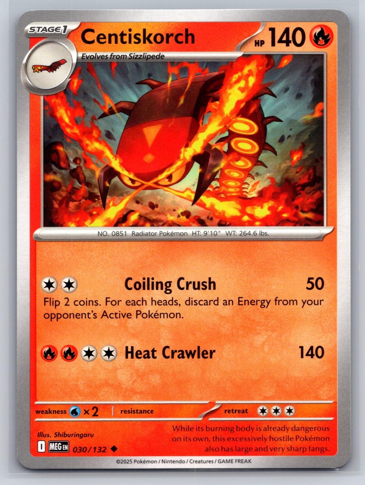 Centiskorch Pokemon ME01: Mega Evolution #030/132