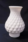 Vintage 7" Milk Glass Diamond Quilt Oil Electric Hurricane Lamp Shade 3" base