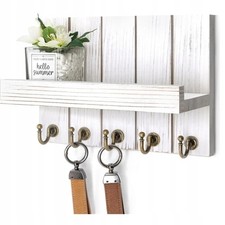 Schlüsselleiste Holz Schlüsselboard mit Ablage Schlüsselbrett Holz mit 5 Haken