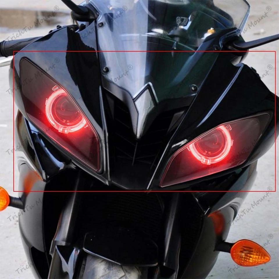 Headlight Assembly Red Angel Eye HID Projector Kit For Yamaha YZF R6 2008-2015 - Image 3 of 4