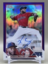 2023 Topps Chrome Update Xzavion Curry RC Auto Purple /250 - Cleveland Guardians
