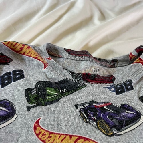 Gap Organic Cotton Grey Hot Wheels Pajama Set Boy's Size 14 - Picture 6 of 6