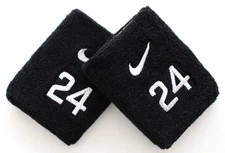 Nike MLB Wristbands Baseball Player Edition #24 Black/White