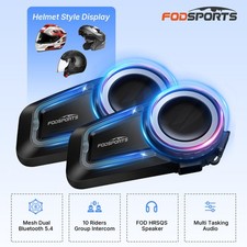 2XFX7 Motorcycle intercom System Mesh Helmet Bluetooth Headset Interphone 10 Way
