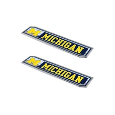 Logo Brands  Michigan Wolverines 2-Pack Embossed Truck Emblem Set