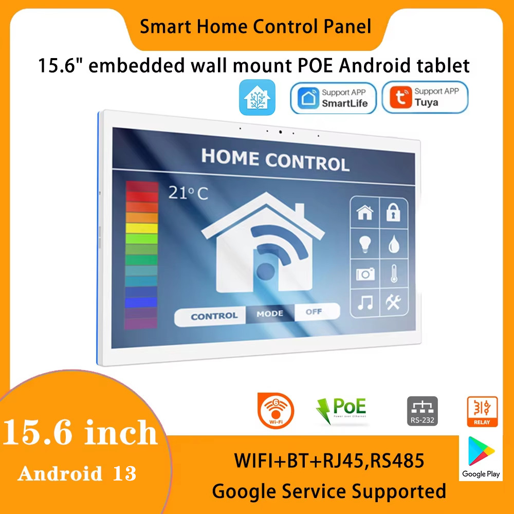 Wall Mount 15.6 Inch inwall Smart Home Control Panel Android 14 POE Tablet