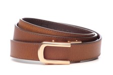 Buckle  Belt Casual Female Rose Gold  Tan 1.25