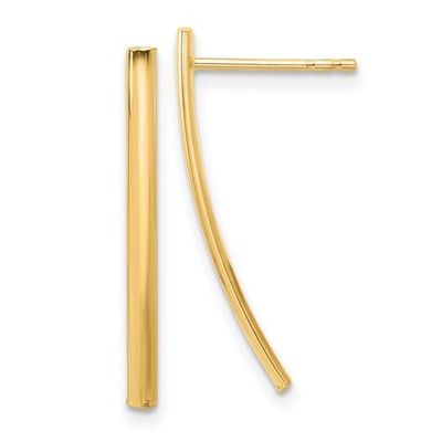 Paar Ohrhänger 14 Karat Gelbgold poliert Stab Ohrhänger 25,4 mm